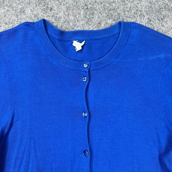 J Crew Sweater Womens Small Blue Clare Cardigan Button Up Long Sleeve Cotton - Picture 2 of 11